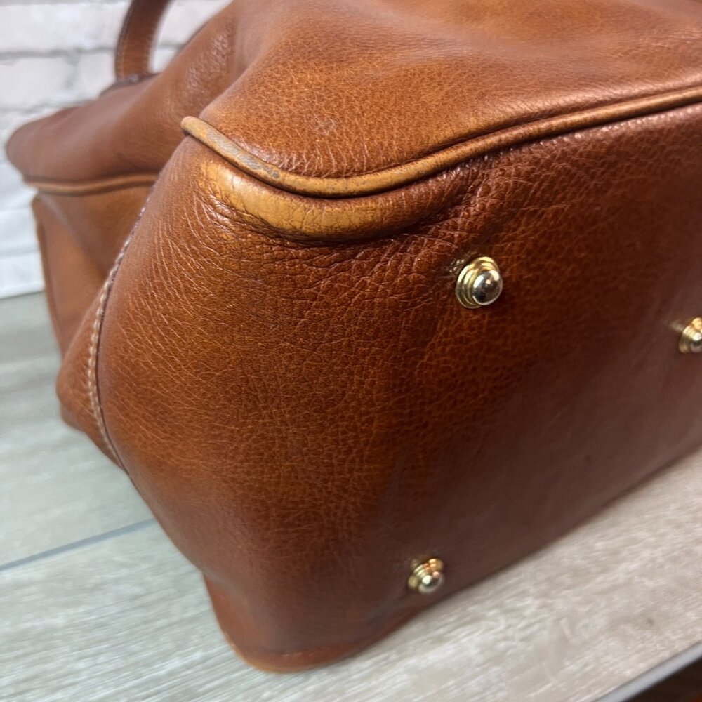 Dooney & Bourke pebbled leather tote in a chestnut brown - Picture 6 of 7